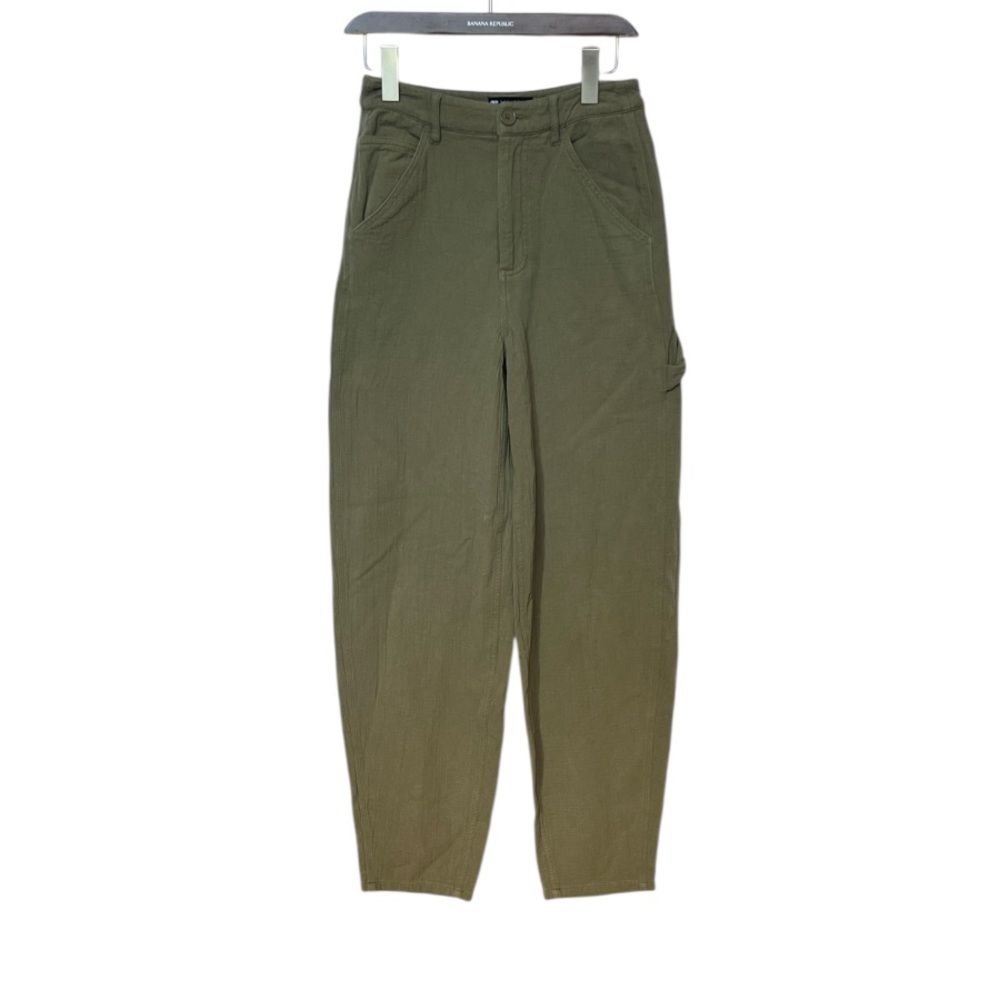 ASOS Design Boho Army Khaki Green 100% Cotton Barrel Leg Pant Cargo Trouser 4